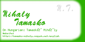 mihaly tamasko business card